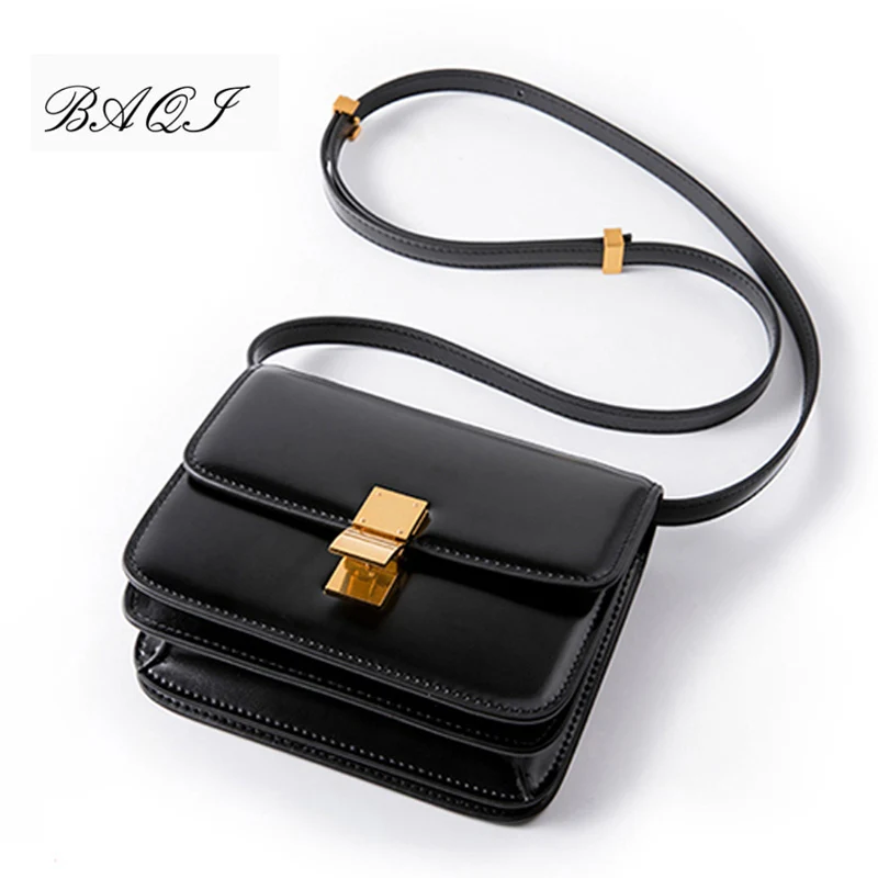 Женские брендовые сумки BAQI Наплечные из натуральной кожи мессенджеры через