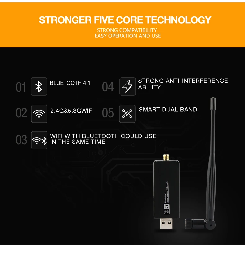 ZAPO Gaming 5G wifi USB 3,0 Добавить Bluetooth 4,1 функция 1200 адаптер Mbps беспроводная сетевая карта переменного тока для всех систем Windows Linux