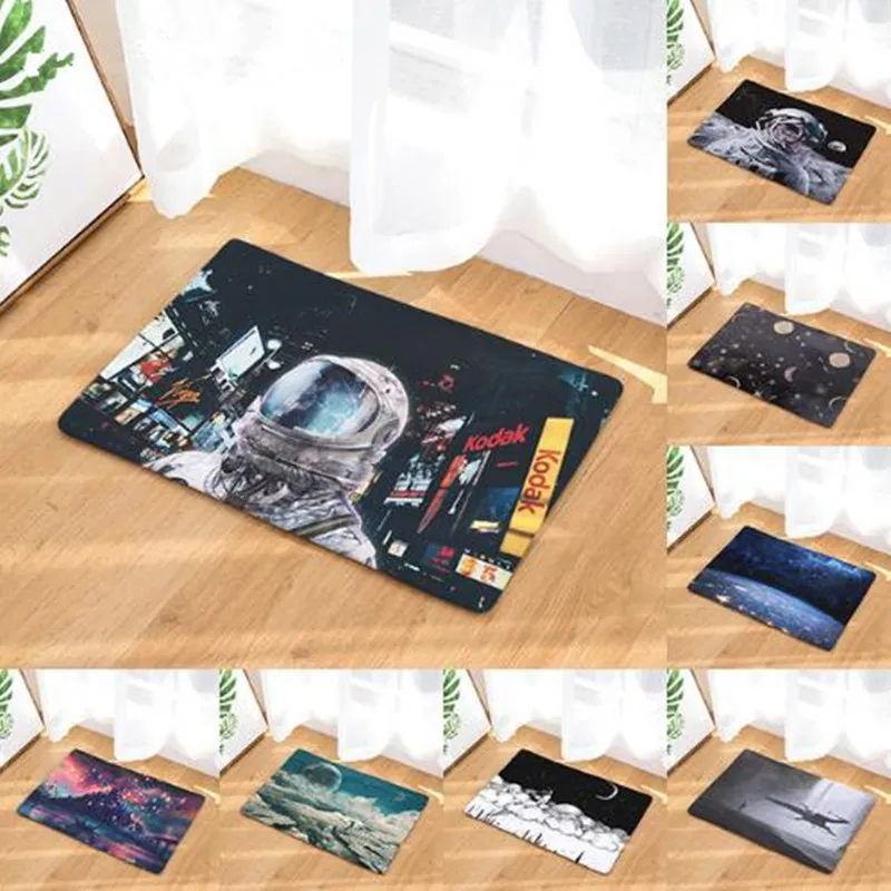 Противоскользящий водонепроницаемый напольный коврик Космическая Звезда Луна