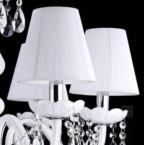 Роскошные хрустальные люстры белого цвета для гостиной столовой с тканевым