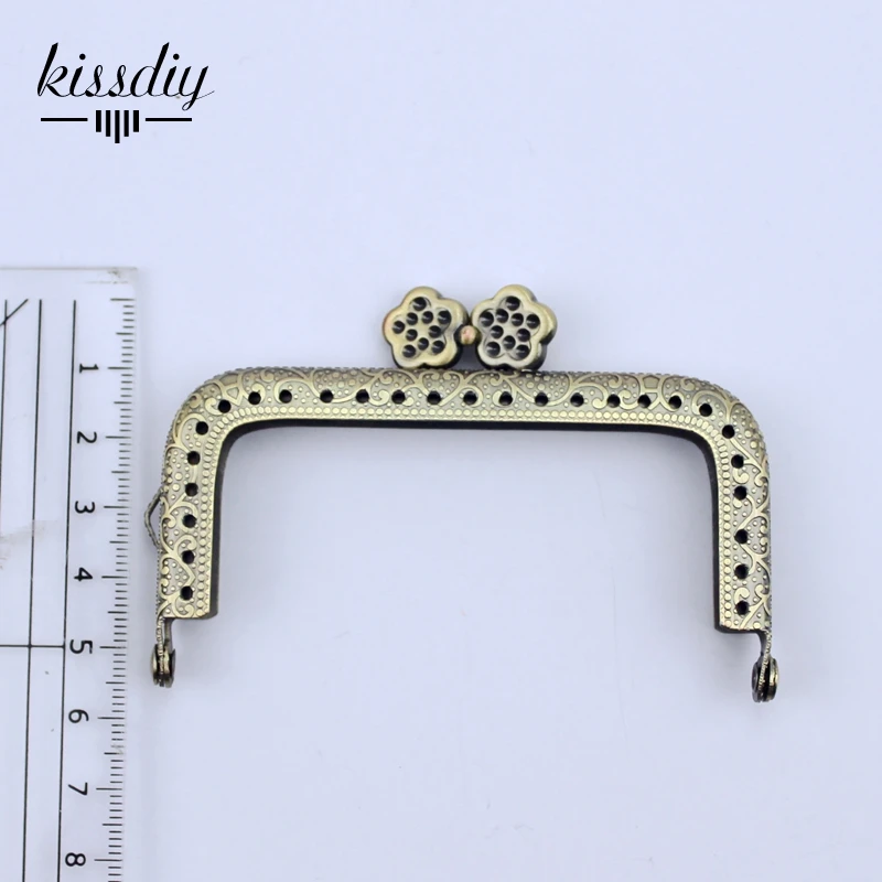 Kissdiy 10 шт./партия DIY 8.5 см античная бронза Слива квадратные металлические кошелек Рамки кошелек застежка ручка для сумки Вышивание Craft Tailor канализационные