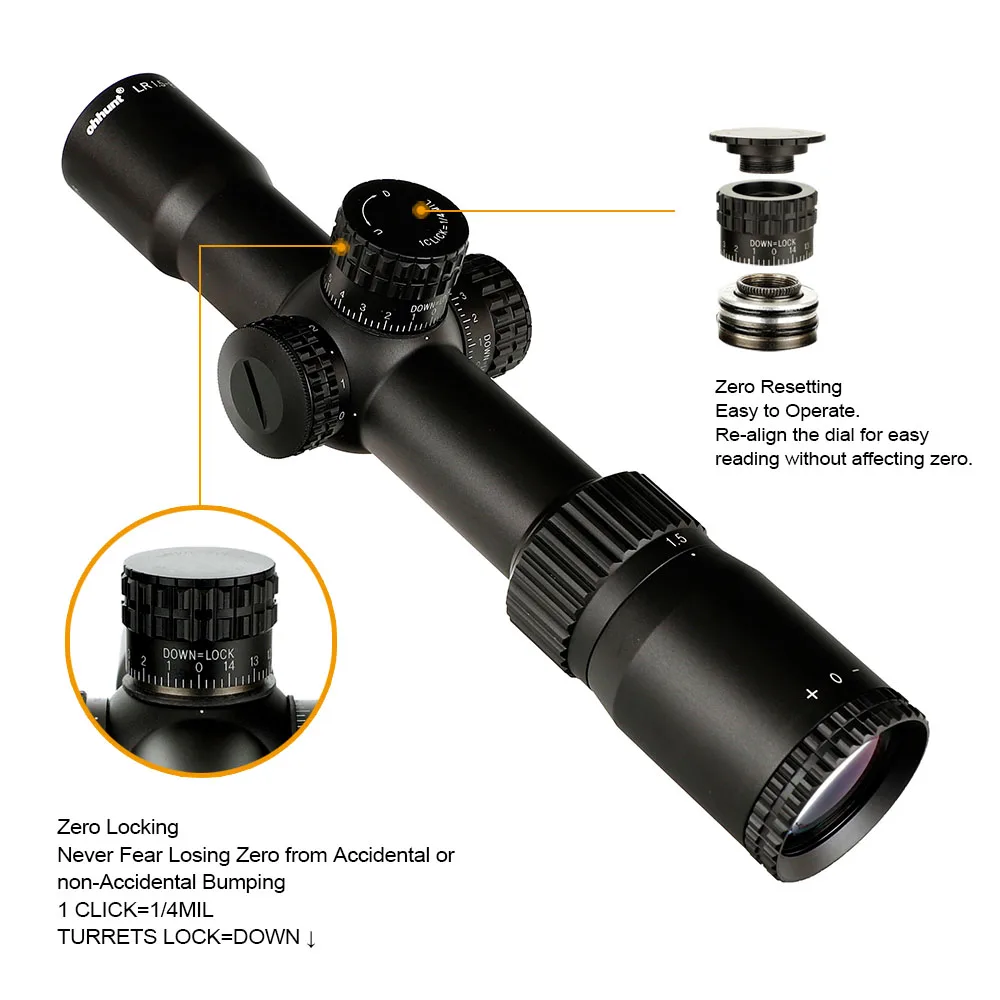 Ohhunt LR 1 5 8X28 IR Hunitng прицел Mil Dot стекло травление сетка тактические оптические
