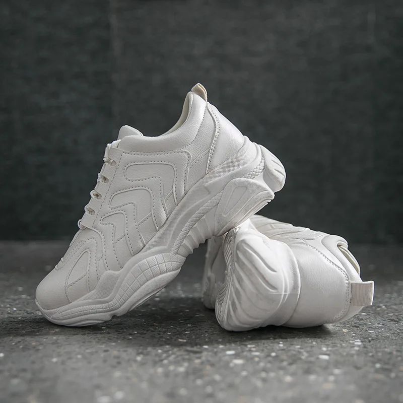 Женские кроссовки на платформе белые удобные шнуровке Tenis Feminino 2019|Женские и кеды|
