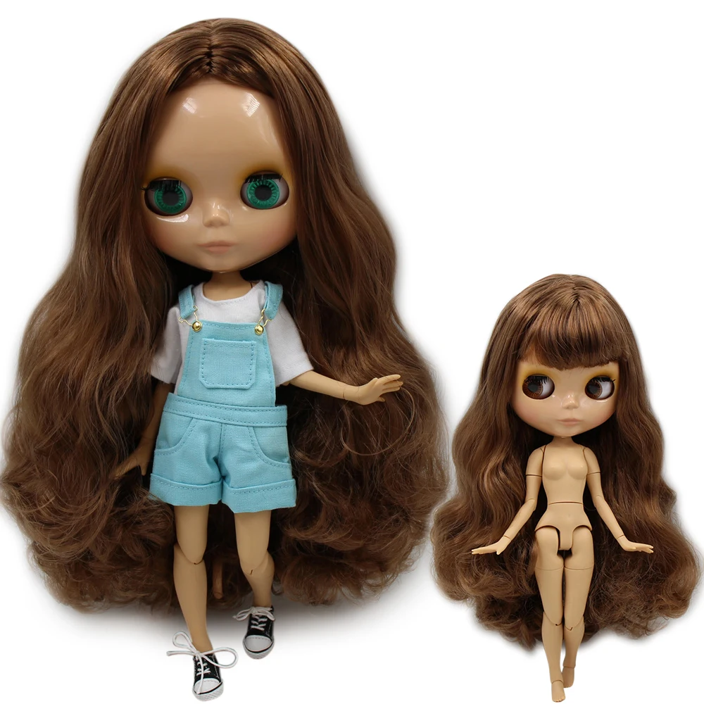 Ледяной DBS Blyth кукольные нет. BL9158 каштановые волосы Совместное тела сжигания кожи