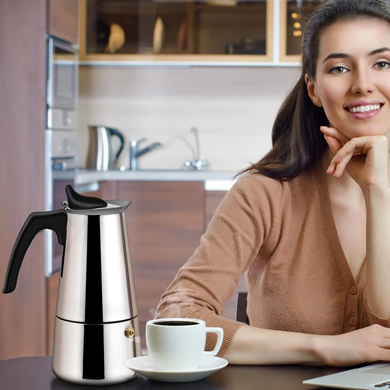 LUCOG Нержавеющая сталь Moka Кофе Maker мокко эспрессо латте фильтр Кофе горшок Кофеварка инструменты 2/4/6/9 чашек