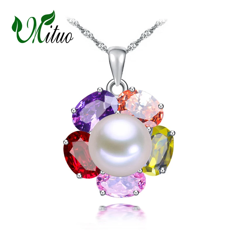 Женская подвеска MITUO белая розовая фиолетовая настоящая пресноводной жемчужная