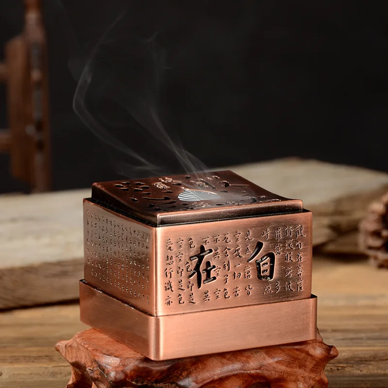 Новинка 2 часа катушка Cense античное сердце Sutra медный сплав благовония горелка Bodhi