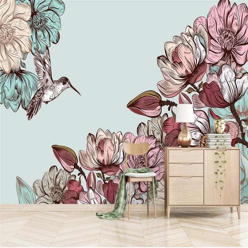 Wellyu скандинавский минималистичный свежий раскрашенный вручную цветок kingfisher