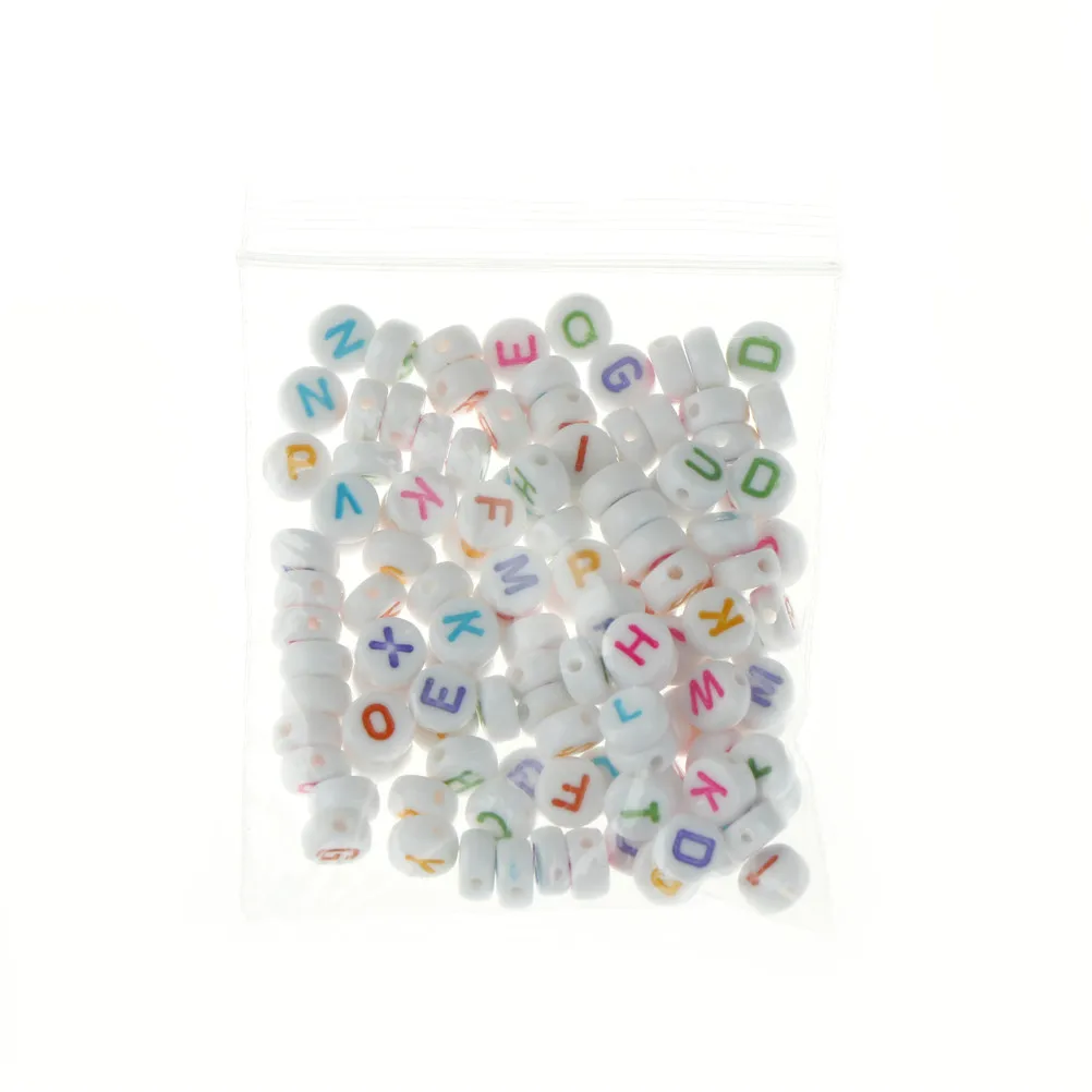 100pcs серебряные украшения в виде букв из DIY аксессуары для детей бусы с алфавитом