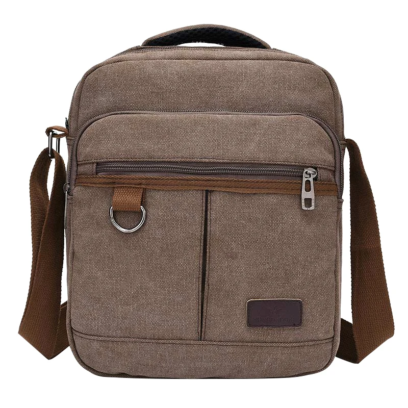 Повседневные Модные мужские сумки холщовые однотонные на плечо для путешествий