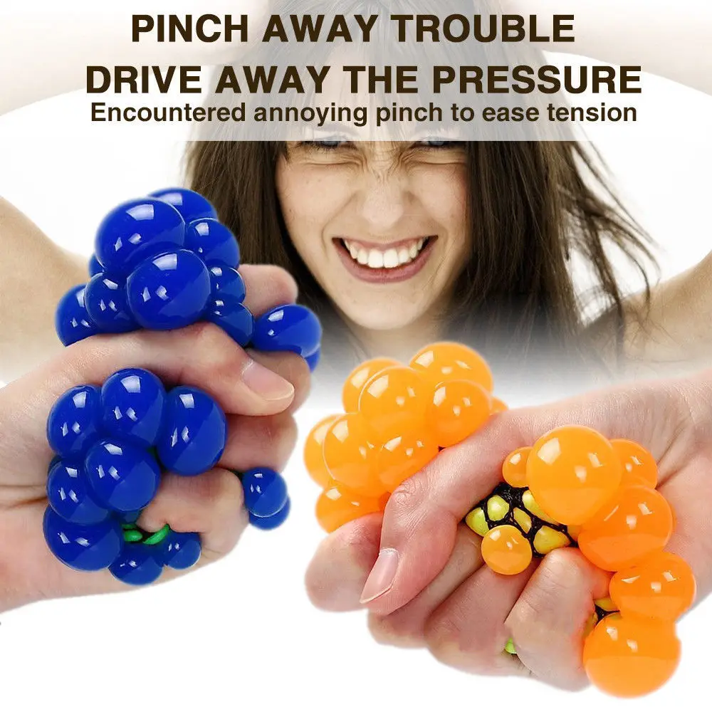 Jumbo Милые анти стресс уход за кожей лица Reliever красочные Виноград Мяч мягкими