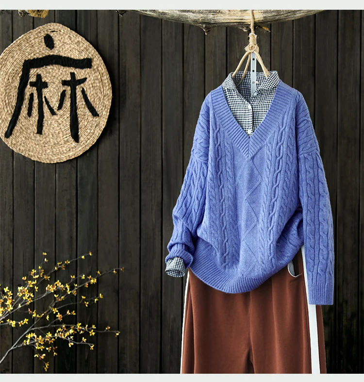 Small fresh twist pullover sweater mori girl 2018 autumn winter | Женская одежда