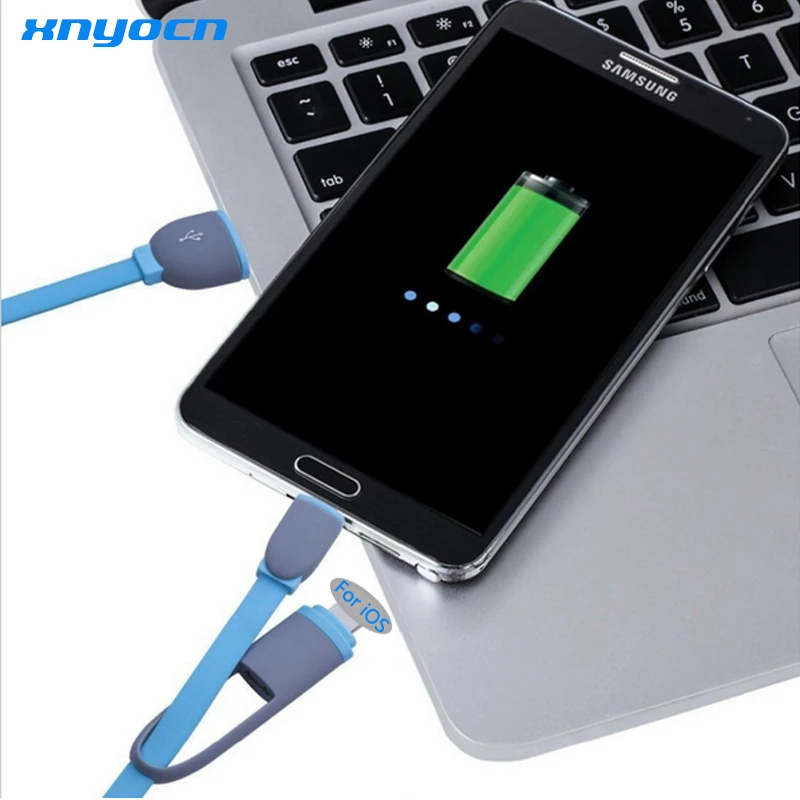 Автомобильное зарядное устройство с 2 портами 3 1 А двумя USB + в фута 8 pin и Micro кабель