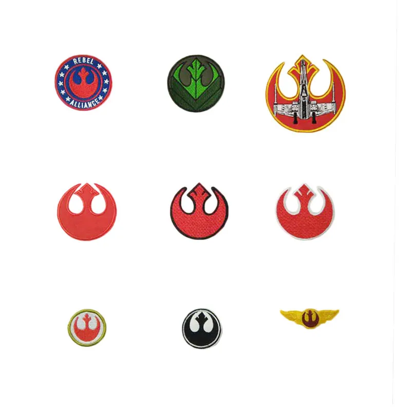 Звездные войны джедай орден Rebel логотип с X-wing Люка Скайуокера Вышитые пришить на железе на патч зеленый панк аппликация в стиле рокабилли