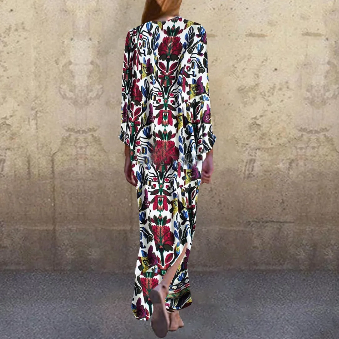 Летнее платье больших размеров женское винтажное с глубоким v-образным вырезом