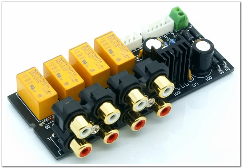 

Amplifier 4-channel stereo audio signal selection board