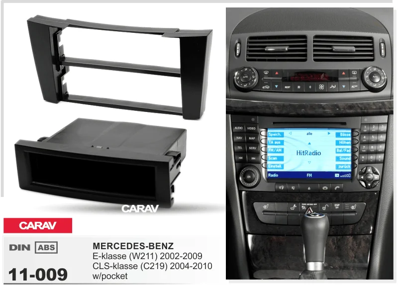 1 Din Радио панель для MERCEDES-BENZ E-klasse(W211) CLS-klasse(C219) ж/дл DVD стерео Панель крепление на приборную панель CARAV 11-009