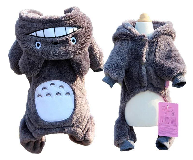 Симпатичные серый хлопок ватки вельвет щенок животных вышитые одежды зима