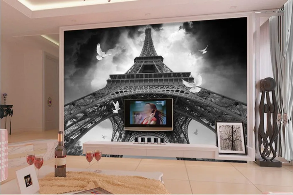 Фото любого размера башни голубей ТВ фон роспись 3d обои для телевизора|3d wall paper|wall
