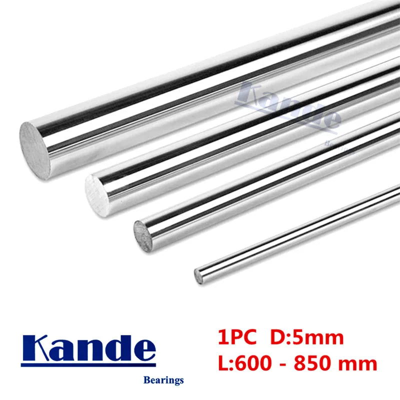 Kande Bearings 1pc d: 5mm  3D printer rod shaft   linear shaft chrome plated rod shaft CNC parts 600 650 700 800mm