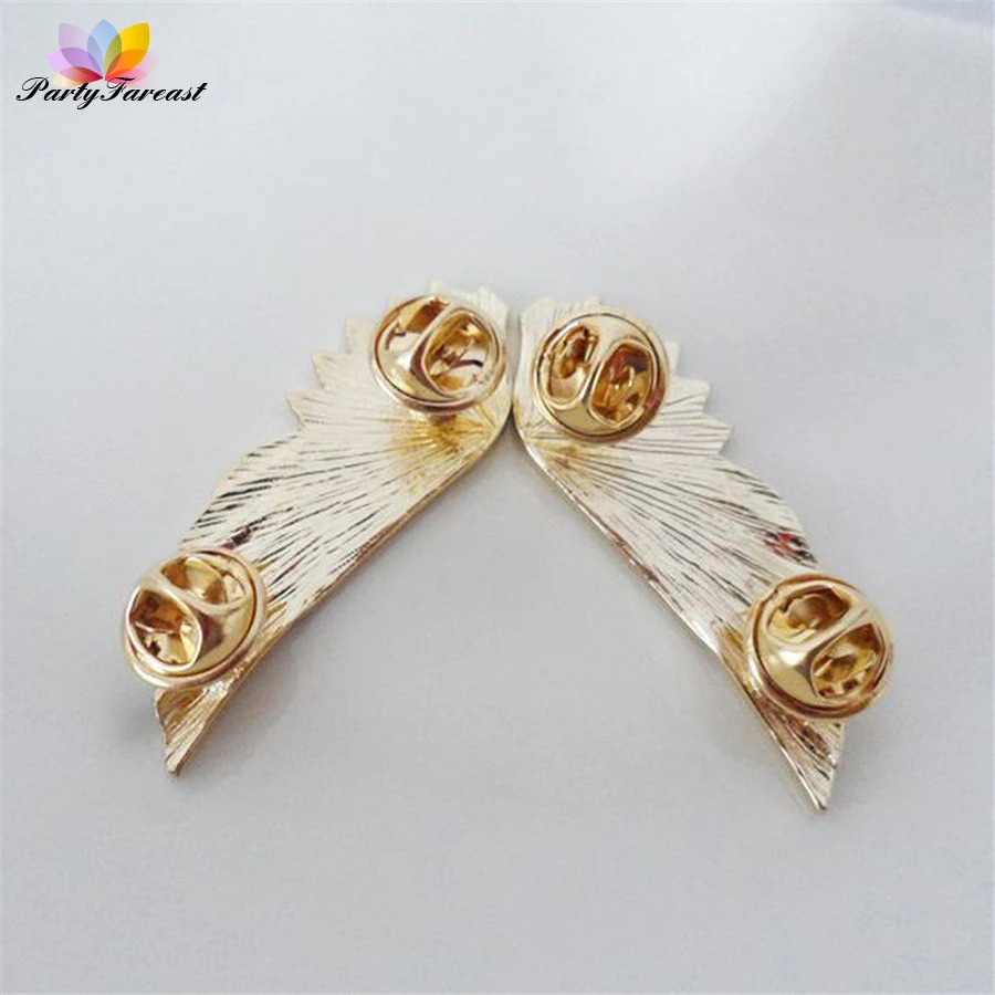 Винтаж перо значки Мода цвета: золотистый серебристый цинковый сплав украшения