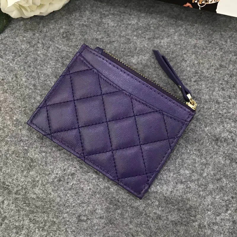 ACL-09 purple San Maries из овечьей кожи кредитный держатель для карт из натуральной кожи ID держатель для карт s Бизнес ID кошелек Тонкий кошелек унисекс - Цвет: ACL-09 purple