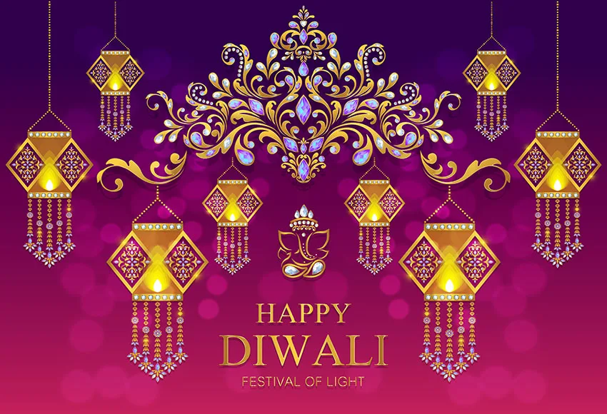 Виниловый фон для фотосъемки Happy Diwali праздничный дня рождения фотостудия детский