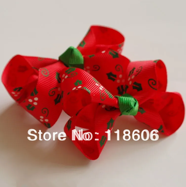 

150pcs Free Shipping Christmas Boutique Grosgrain Ribbon Hair Bow for Kid Girls