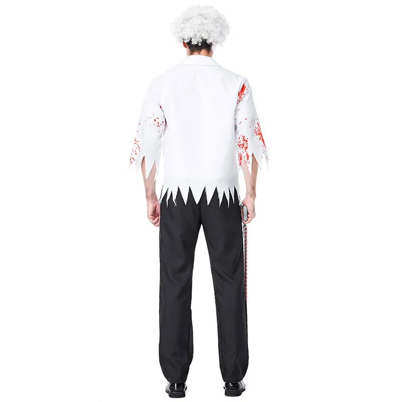 

M-XL Halloween Horror Doctor Costumes For Men bloody walking dead Scary Cosplay Carnival Purim Nightclub Bar Rave party dress