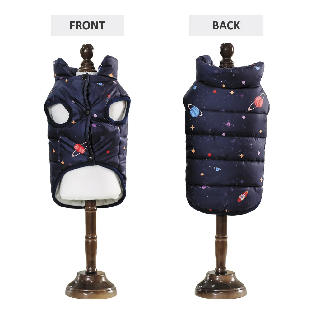Dark Blue Одежда для собак пальто для маленьких и средних собак зимняя теплая куртка для собак хлопковый жилет для французского бульдога пуделя Йоркского кота одежда S-XXL - Цвет: Dark Blue