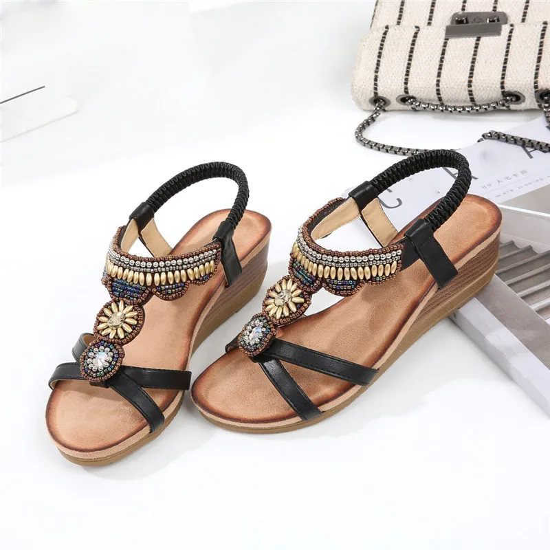 BEYARNEwomen/Женская обувь с кристаллами Богемные сандалии zapatos de mujer Шлепанцы