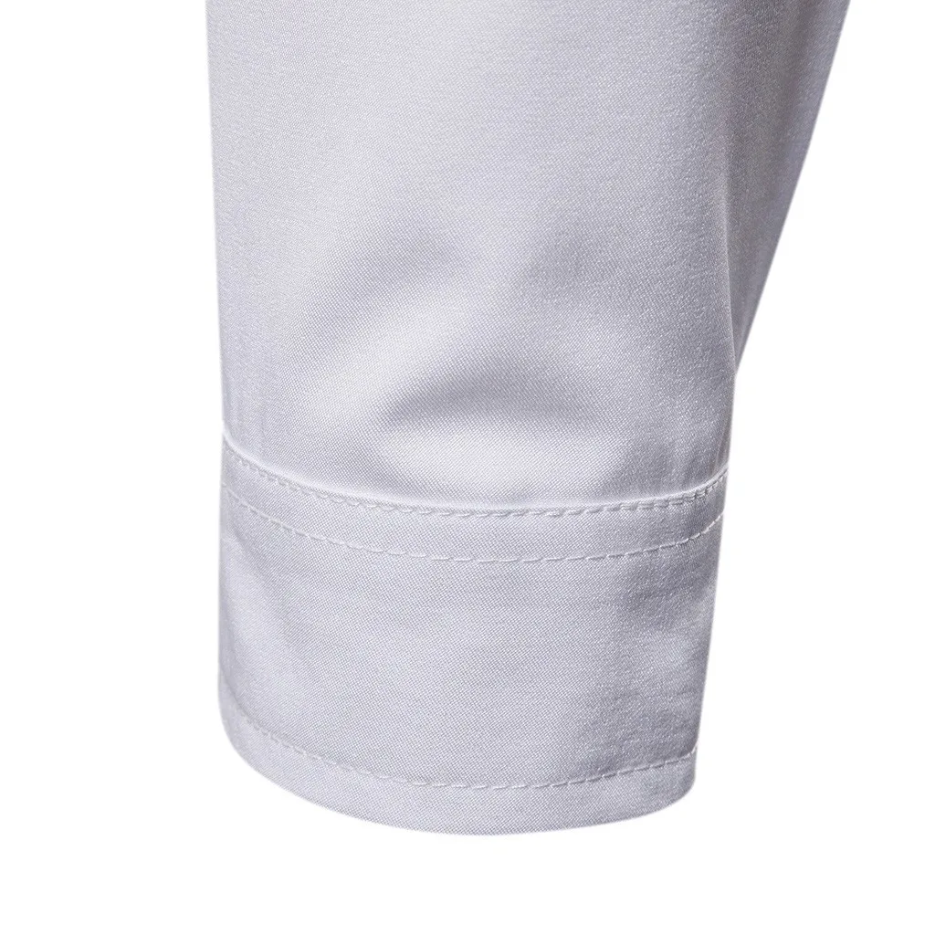 Мужская Профессиональная рубашка с длинным рукавом белая приталенная