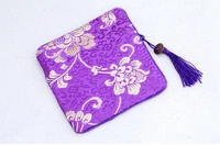 5 pieces high end tassel rectangle zippered bags christmas party favor china style silk brocade purse gift pouches