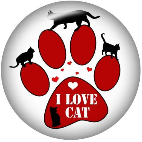 Стеклянные кнопки LOVE CATS, круглый стеклянный кабошон, демонстрационная плоская задняя фурнитура, 12 мм/18 мм/20 мм/25 мм DA3066 - Цвет: A7454