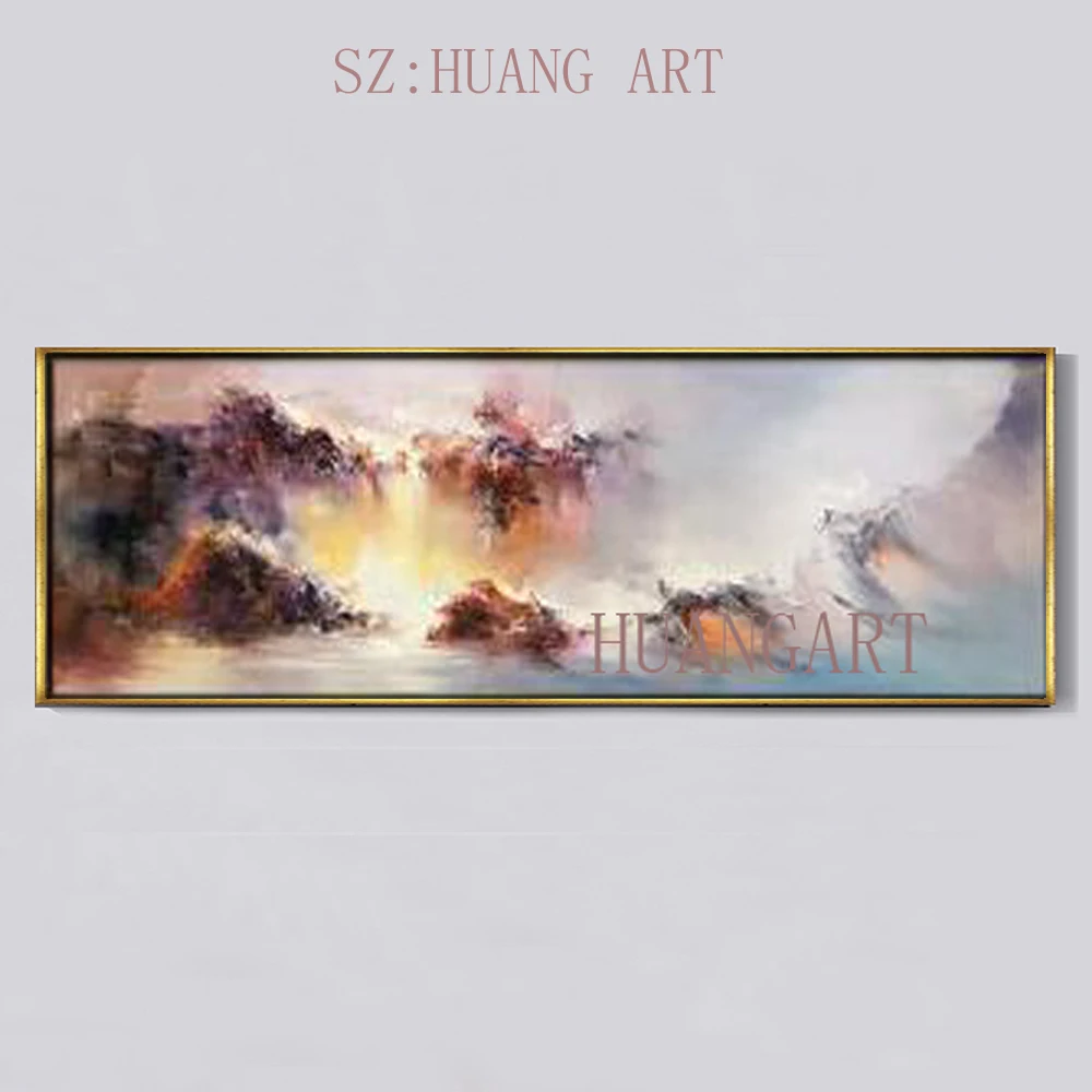 

Hand-drawn original high quality ink painting landscape painting modern oil painting decorative hall hotel sofa large murals