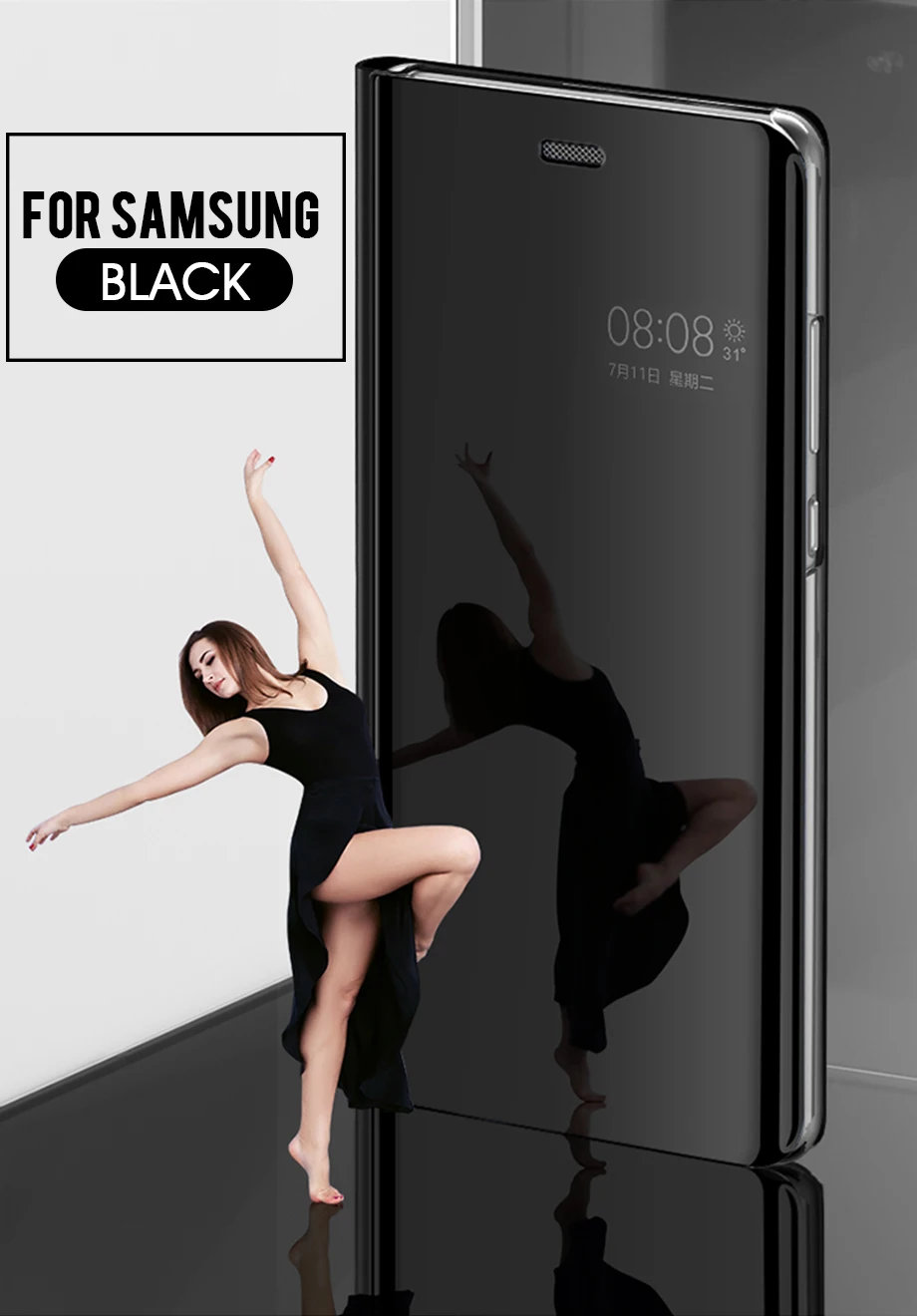 Умный зеркальный флип-чехол для samsung Galaxy A30 A50 A10 S8 S9 Plus Note 9 8 чехол для A3 A5 A7 A6 A8 плюс S7 крышка чехол s