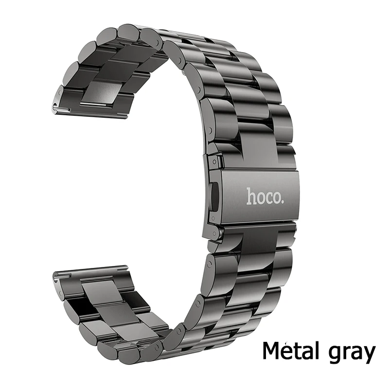 HOCO браслет с тремя пионтерами для samsung Galaxy Watch 46 мм из нержавеющей стали 316L и красивая посылка - Цвет ремешка: 46mm metal gray