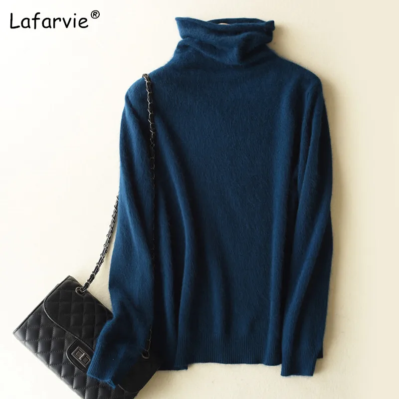 Новый осенне-зимний женский свитер Lafarvie с высоким воротником пуловер Женский
