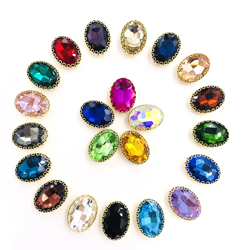 Павлин синий овальный стеклянный хрусталь пришить Стразы Золотой низ кружевная