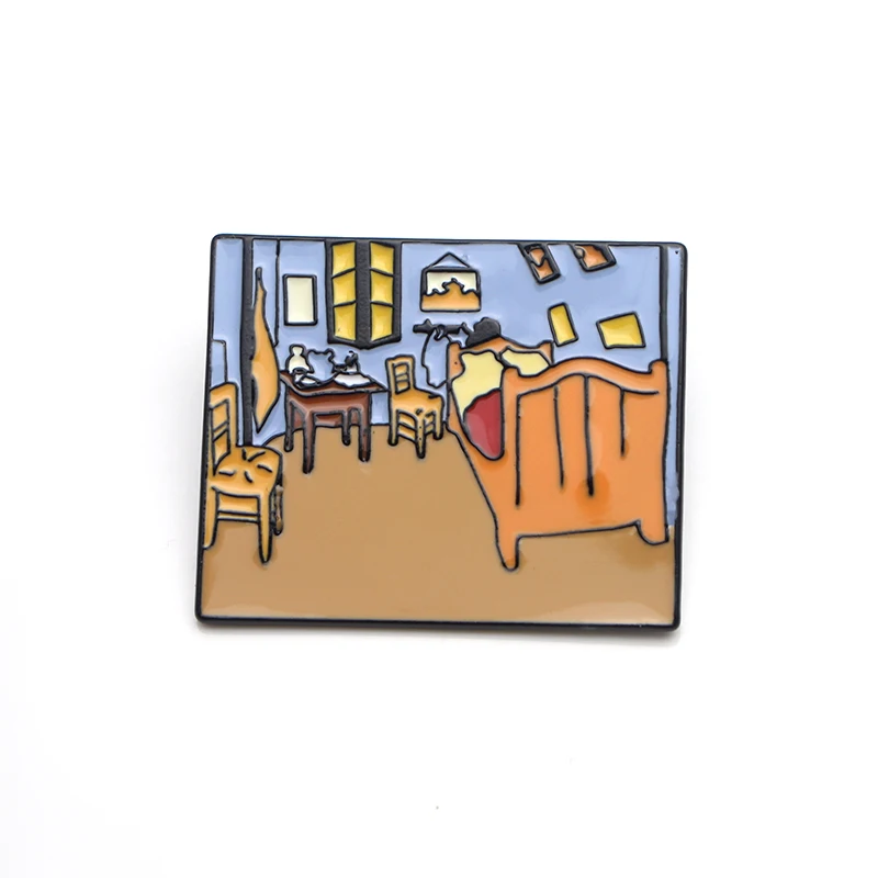 6 V102 Картина Ван Гога Жемчуг дракона Питер Пэн металлические эмалированные булавки и броши нагрудные булавки рюкзак сумки значок коллекция подарки - Окраска металла: 6