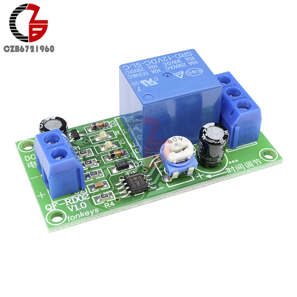 

NE555 Time Delay Relay DC 12V Conduction Trigger Timing Delay Timer Switch Pulse Generation Adjustable Time Relay Module