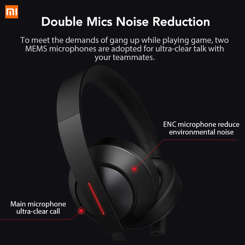Xiaomi игровая гарнитура 7 1 объемный звук зеленые светодиодные наушники с двойным