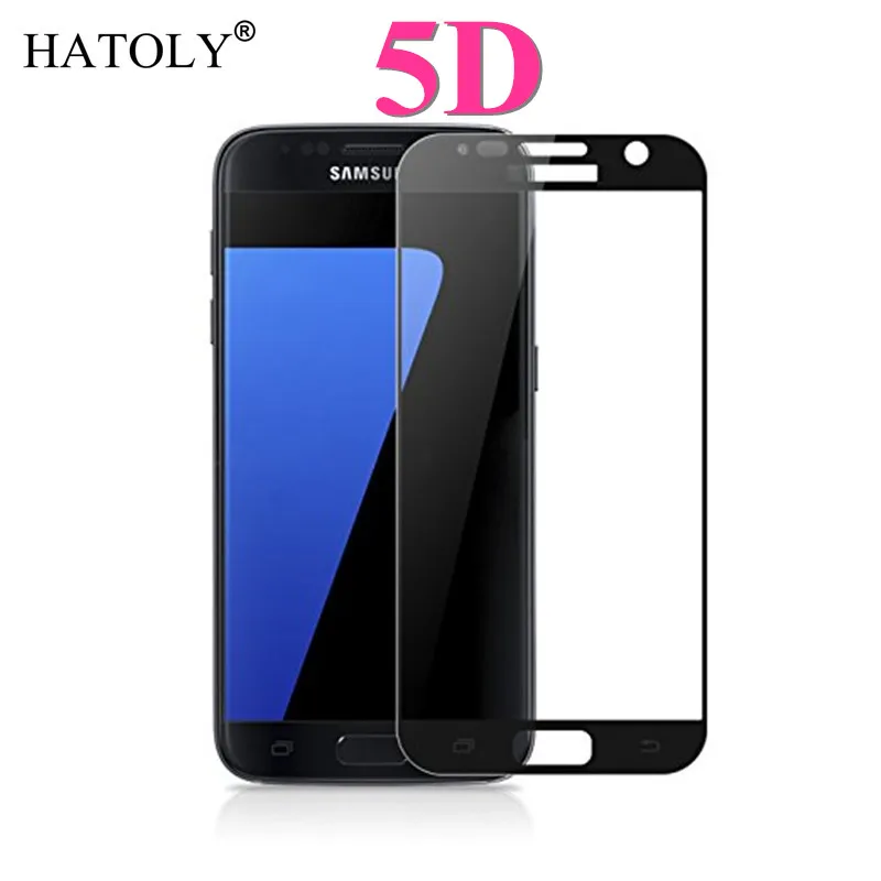 Hatoly 5D закаленное стекло для Samsung Galaxy S7 полное покрытие Защита экрана G9300 изогнутая