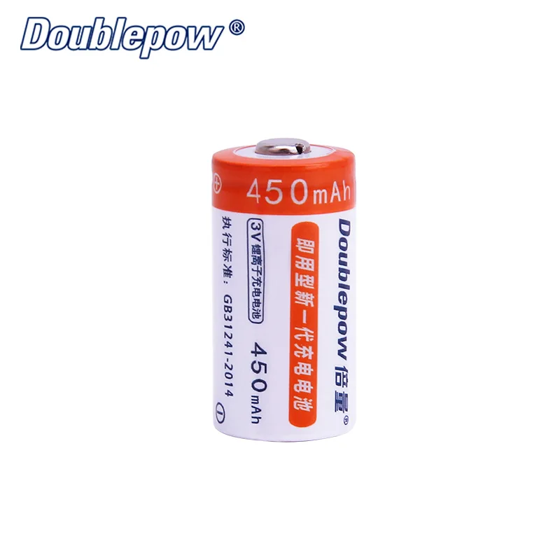 2 шт./лот Doublepow DP CR123A 450mAh 3V LiFePo4 Аккумуляторная батарея для бликов фонарик в