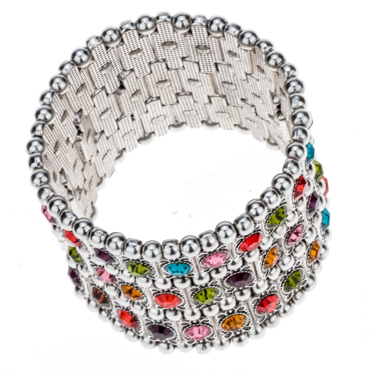 Растягивающийся браслет с кристаллами ювелирные изделия подарки манжета для