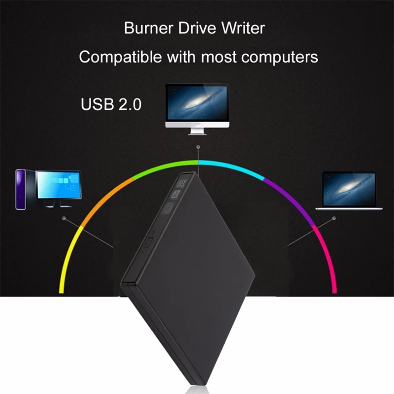 Внешний Usb 2 0 Cd Dvd Rom проигрыватель оптический привод горелка ридер рекордер для