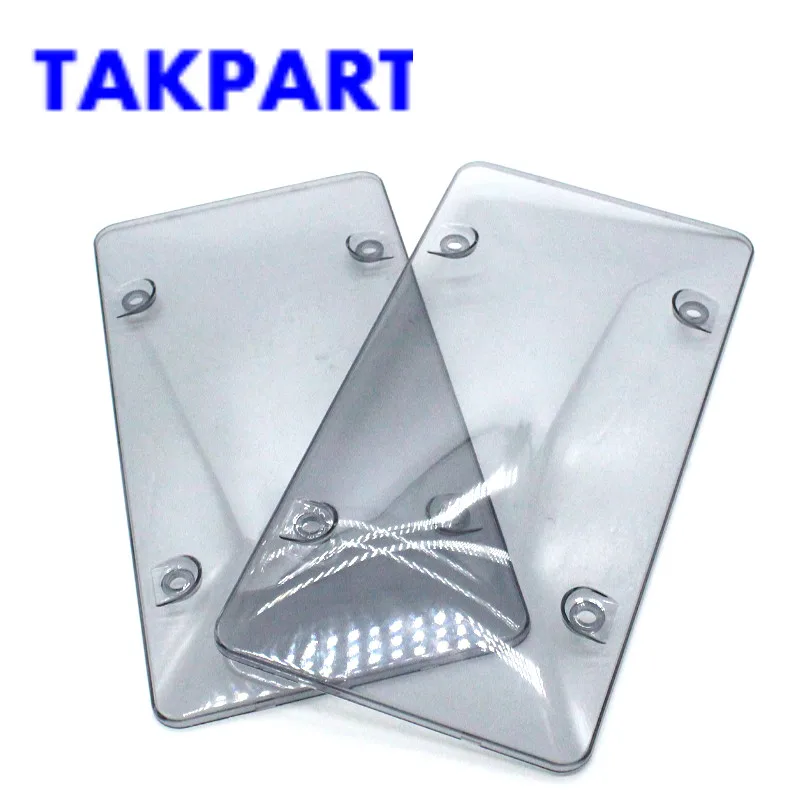 

TAKPART 2x Smoked Flat License Plate Cover Shield Tinted Plastic Tag Protector