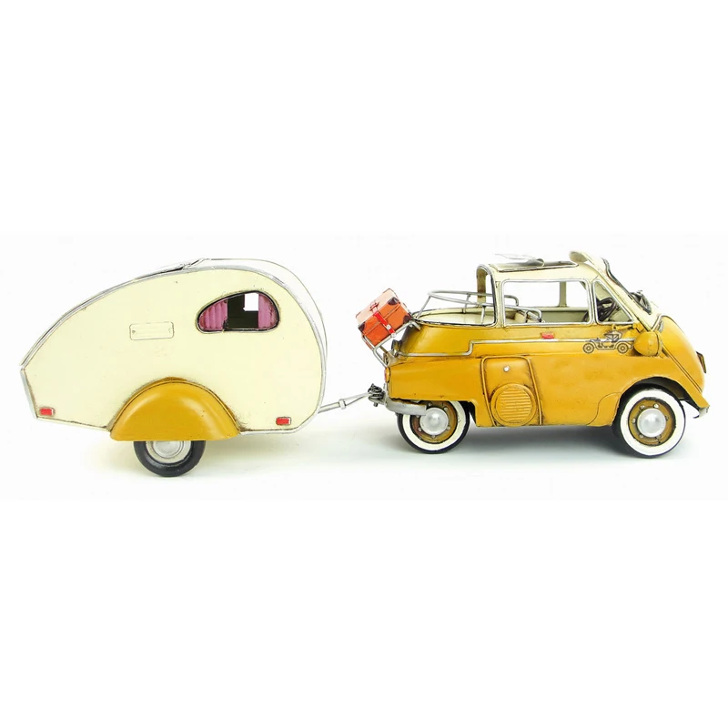 Яичный автомобиль Isetta с прицепом 300 Вт желтая литая под давлением машина ручная