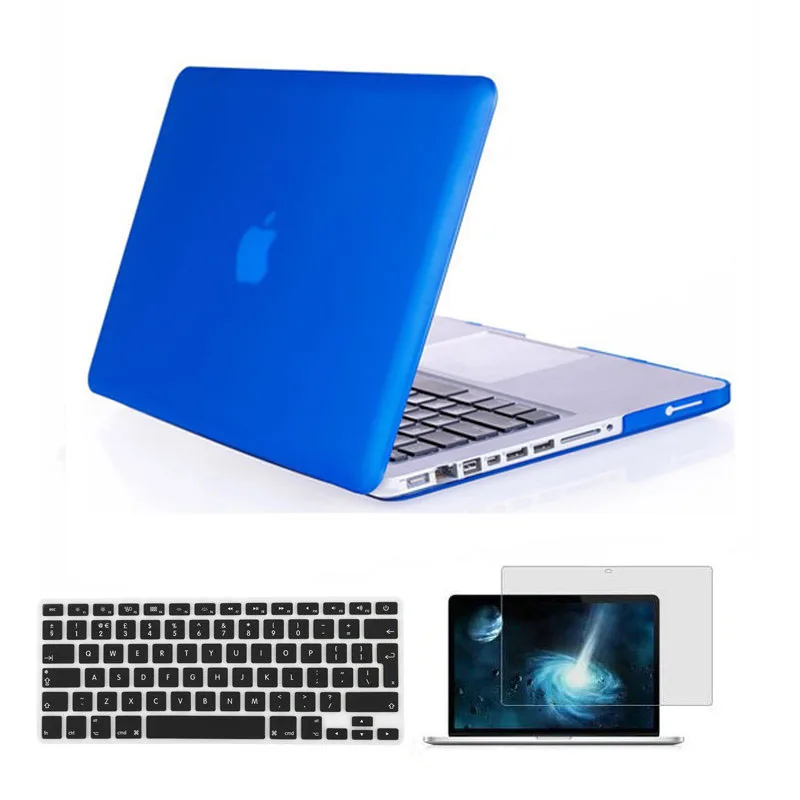 MOSISO ноутбука Пластик матовый чехол для Macbook Pro 13 компакт-дисков A1278 год 2008-2012+ силиконовый КБ крышка+ Экран протектор - Цвет: Blue