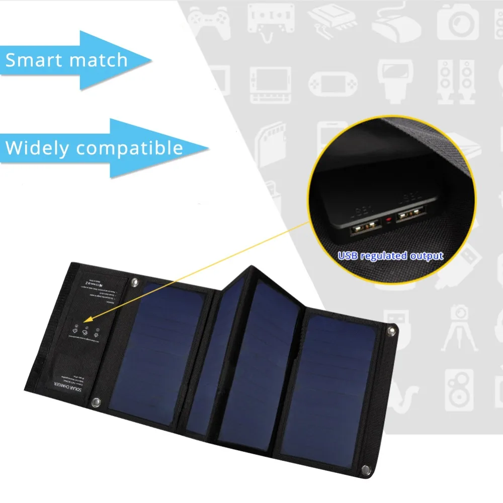 LERRONX Sunpower Солнечная Панель зарядное устройство 28 Вт Складные портативные